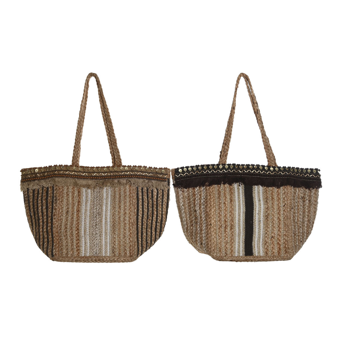 Women’s Handbag DKD Home Decor Brown Cream 50 x 23 x 33 cm (2 Units) Women’s Handbag DKD Home Decor Brown Cream 50 x 23 x 33 cm (2 Units)