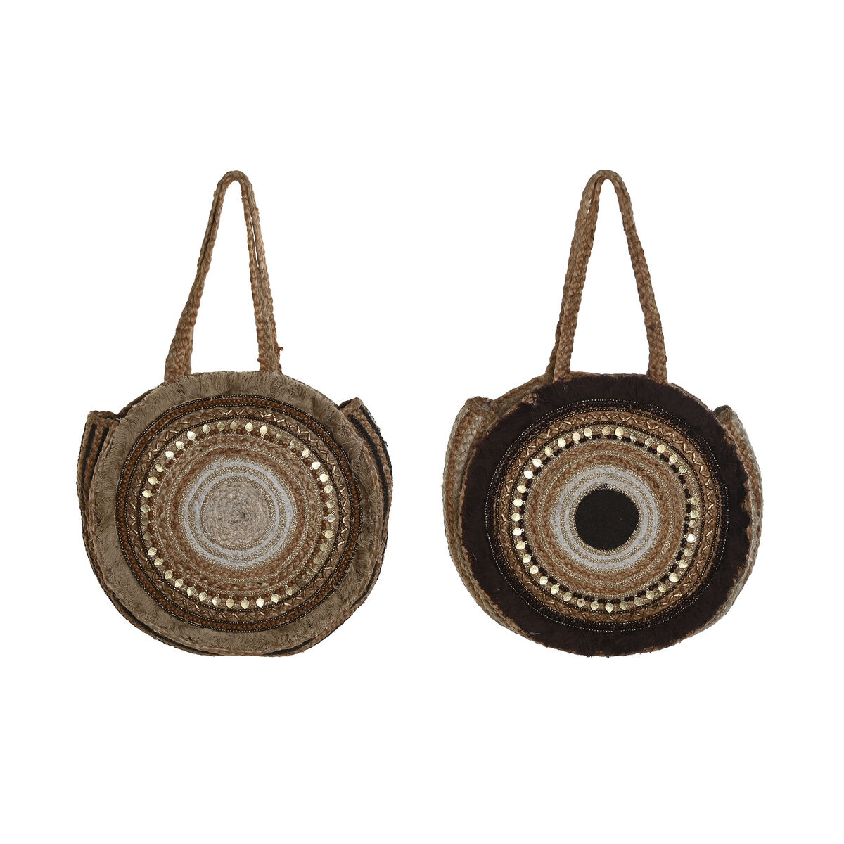 Women’s Handbag DKD Home Decor Brown Cream 36 x 11 x 36 cm (2 Units) Women’s Handbag DKD Home Decor Brown Cream 36 x 11 x 36 cm (2 Units)