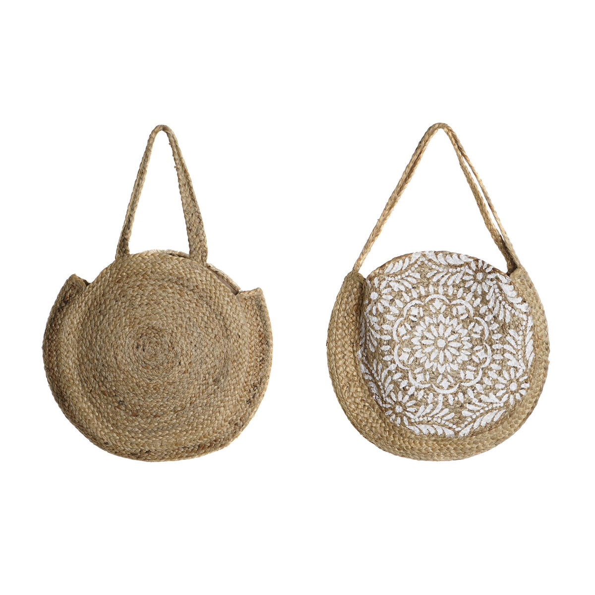 Women’s Handbag DKD Home Decor Black Beige Natural 36 x 12 x 36 cm (2 Units)