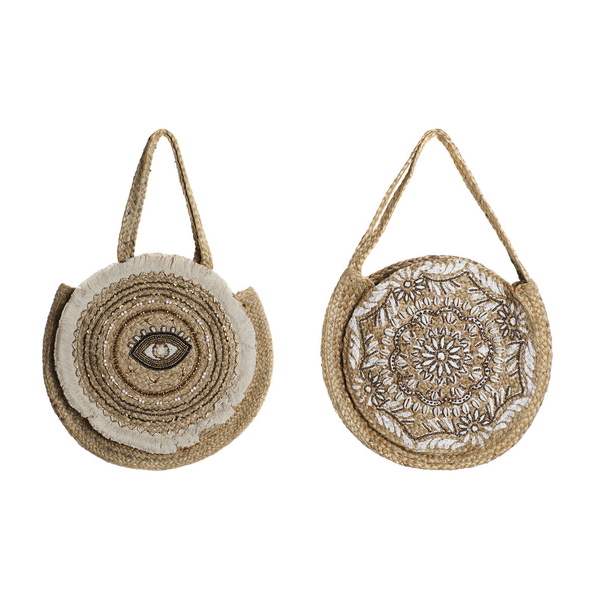 Women’s Handbag DKD Home Decor Black Beige Natural 36 x 12 x 36 cm (2 Units) Women’s Handbag DKD Home Decor Black Beige Natural 36 x 12 x 36 cm (2 Units)