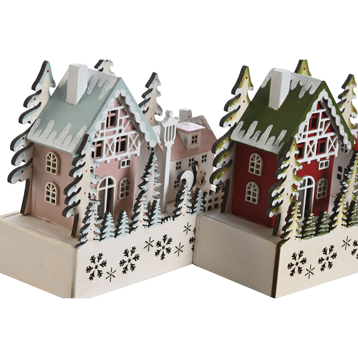 Christmas bauble DKD Home Decor Red Pink 21 x 9,5 x 19 cm (2 Units)