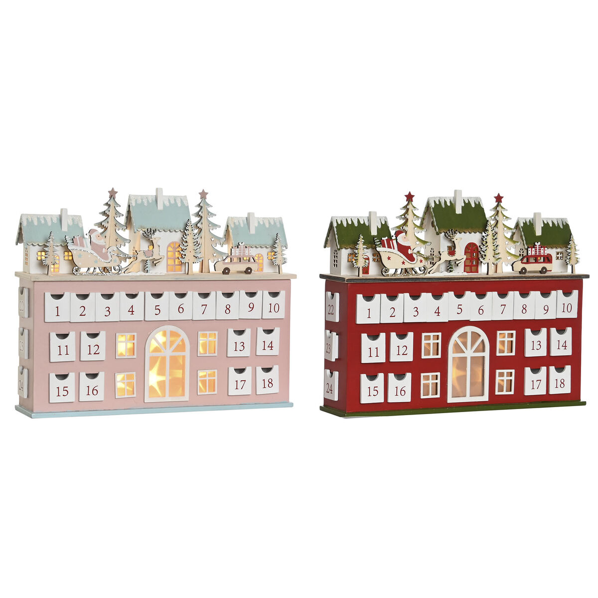 Advent Calendar DKD Home Decor Wood 37,5 x 8,5 x 31 cm (2 Units)
