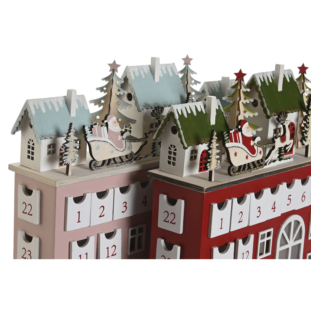 Advent Calendar DKD Home Decor Wood 37,5 x 8,5 x 31 cm (2 Units)