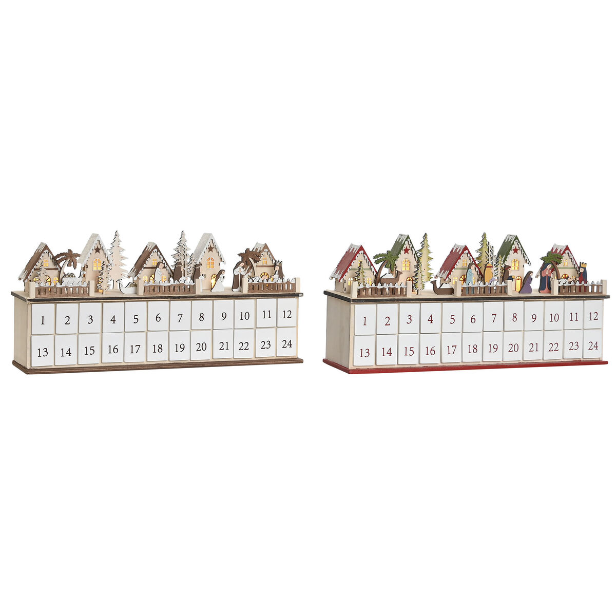 Advent Calendar DKD Home Decor Wood 45 x 11 x 23 cm (2 Units)