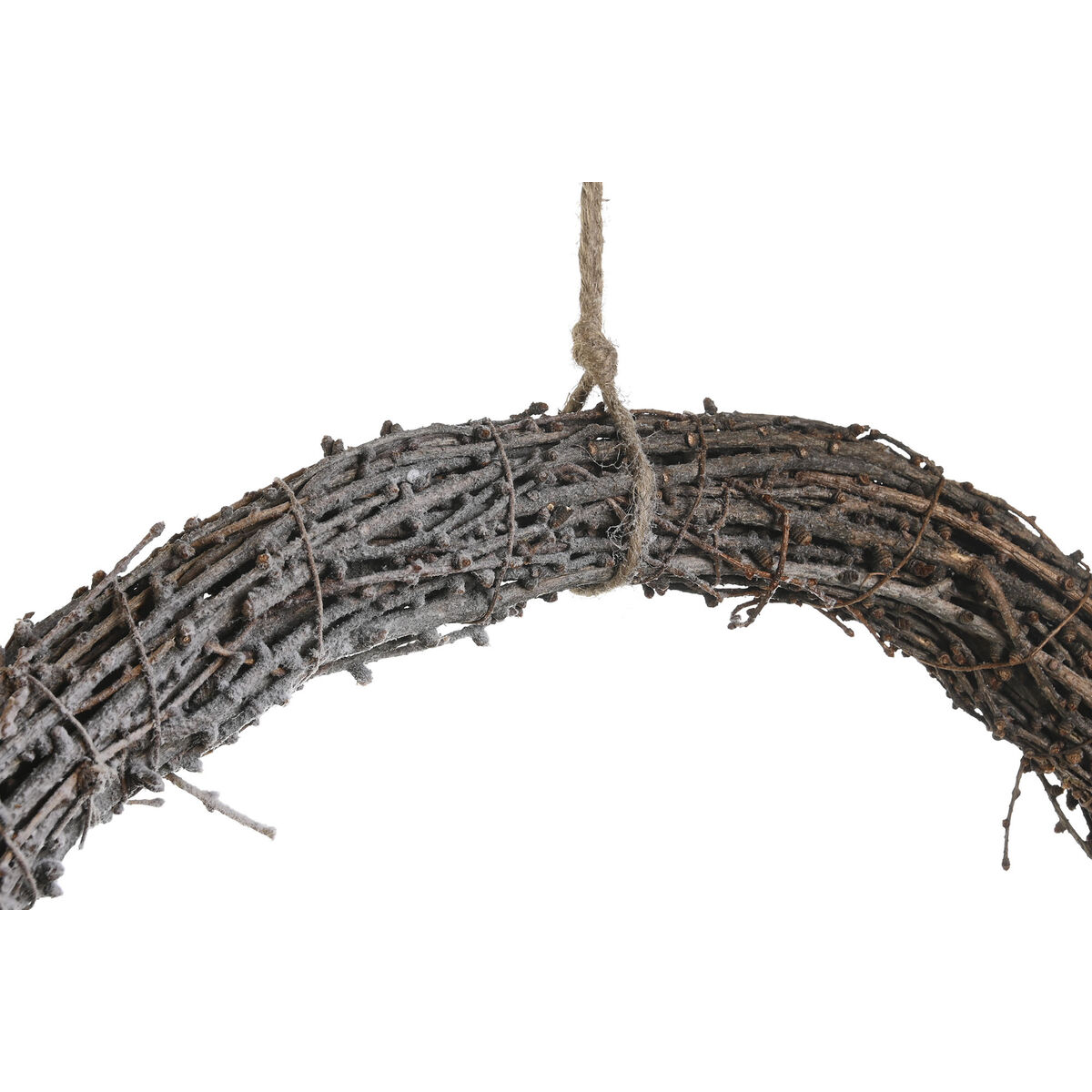 Advent wreathe DKD Home Decor Natural wicker Pineapple Snowfall 46 x 7 x 46 cm (2 Units)