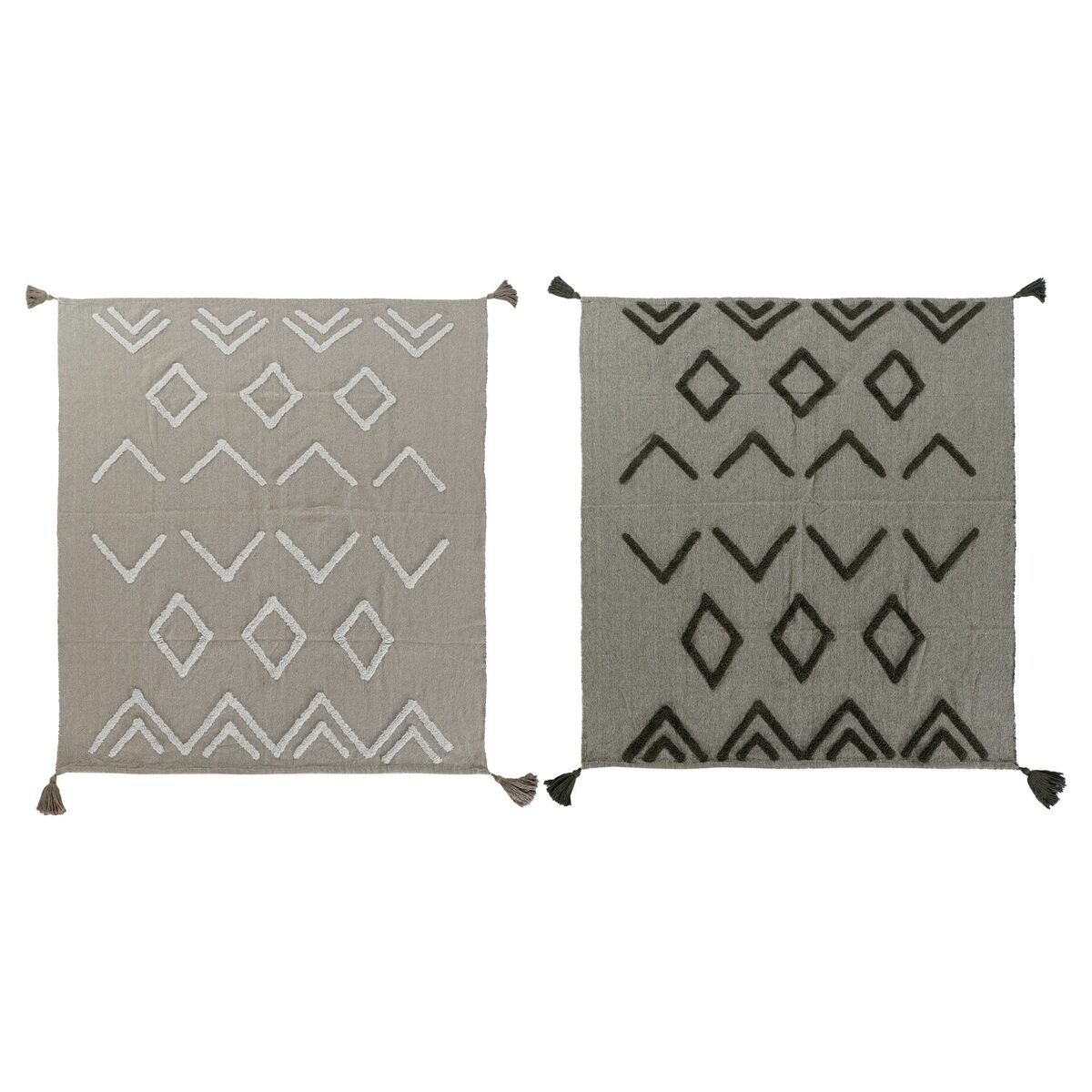 Bed Cover DKD Home Decor White Green Beige Dark green 130 x 170 x 0,5 cm (2 Units)
