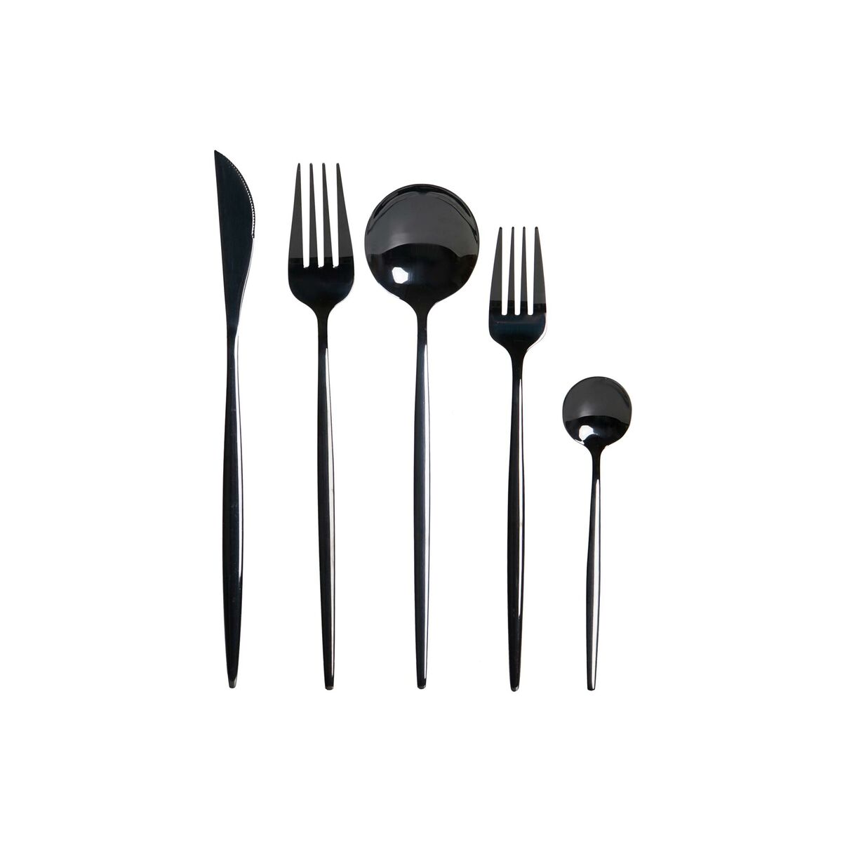 Cutlery DKD Home Decor Black Stainless steel 3 x 1,5 x 13 cm 20 Pieces Cutlery DKD Home Decor Black Stainless steel 3 x 1,5 x 13 cm 20 Pieces