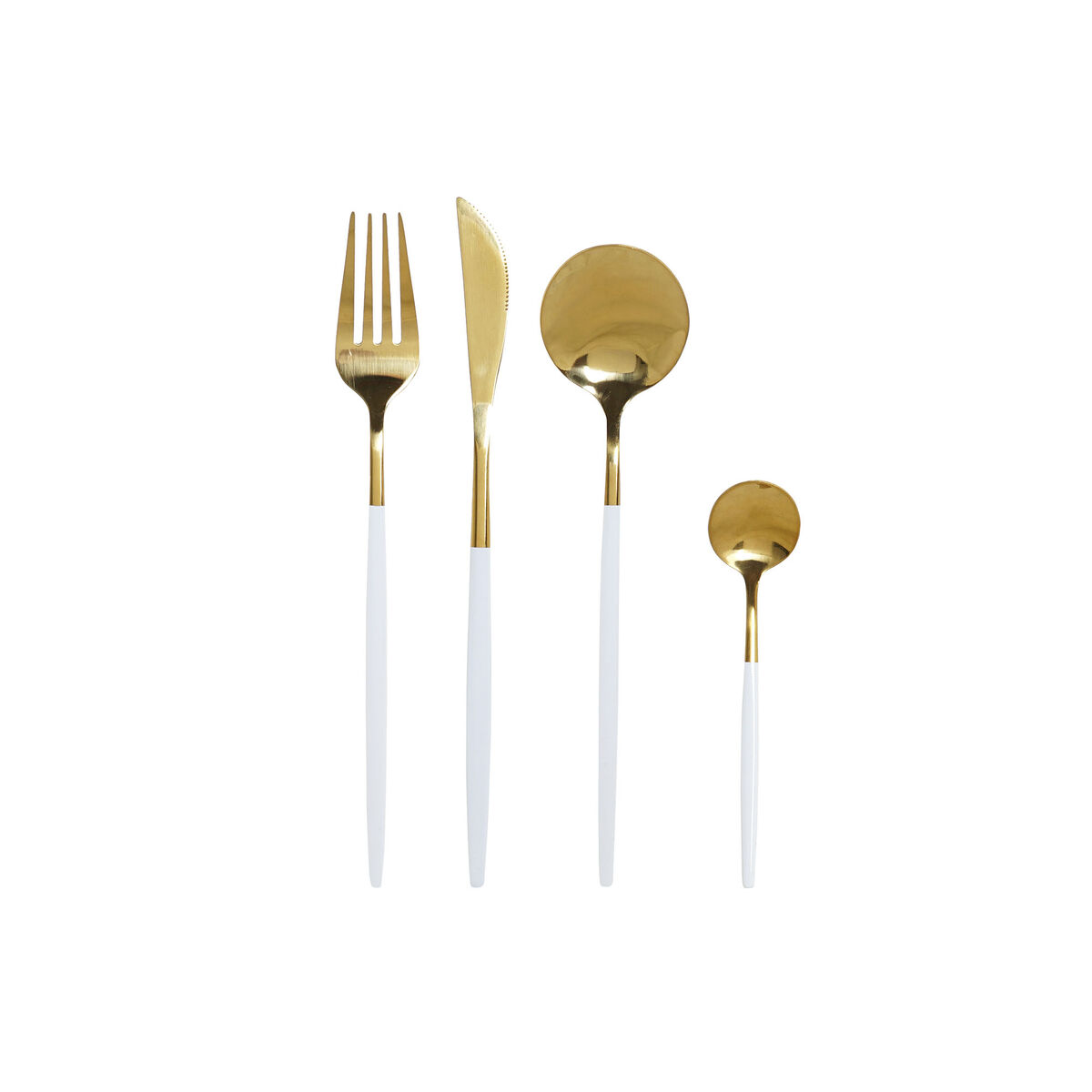 Cutlery DKD Home Decor White Golden Stainless steel 4,5 x 2,5 x 20,5 cm 24 Pieces Cutlery DKD Home Decor White Golden Stainless steel 4,5 x 2,5 x 20,5 cm 24 Pieces