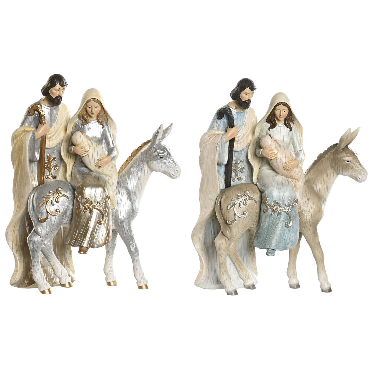 Christmas nativity set DKD Home Decor Blue White Brown Silver Resin 23,5 x 16 x 32 cm (2 Units) Christmas nativity set DKD Home Decor Blue White Brown Silver Resin 23,5 x 16 x 32 cm (2 Units)