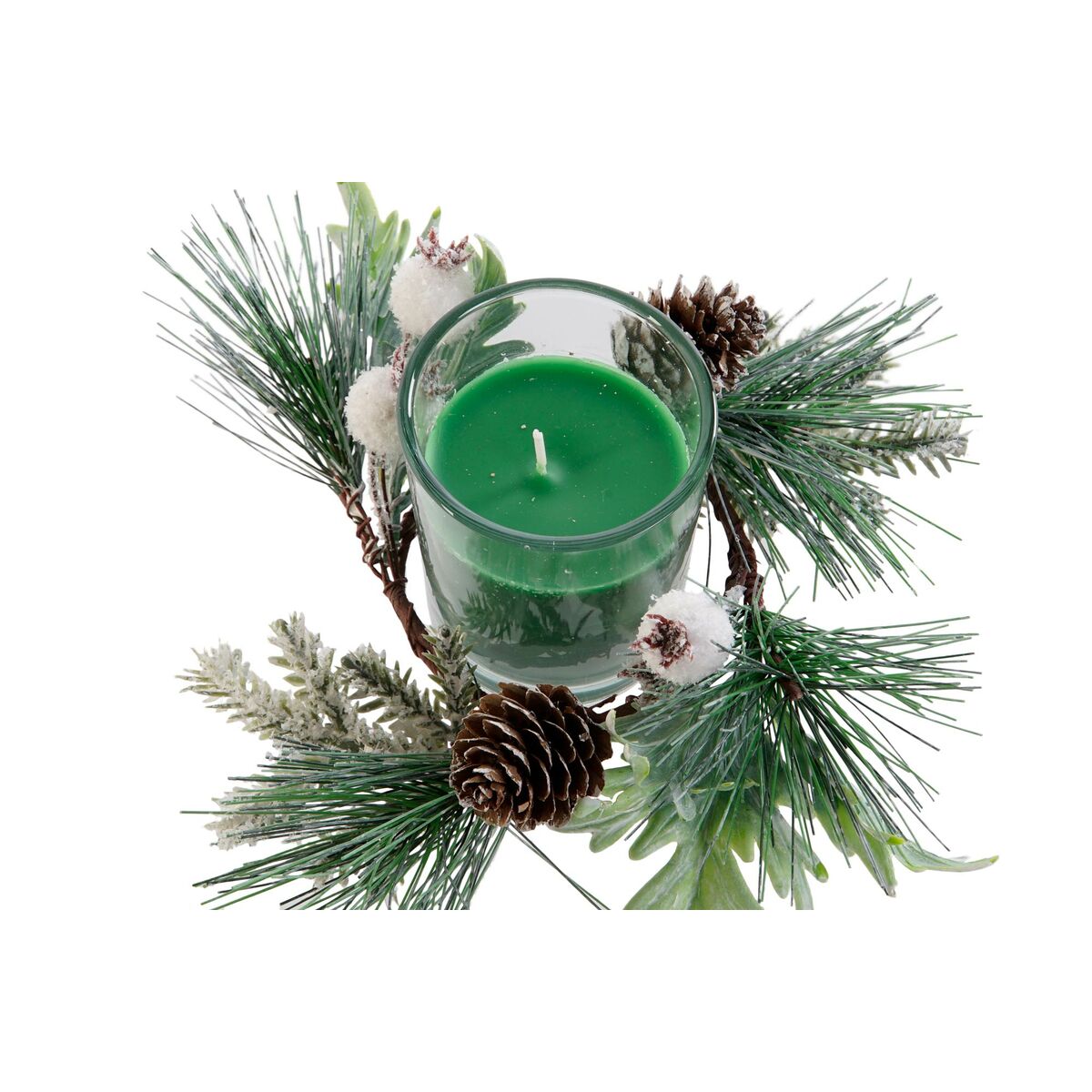 Candle DKD Home Decor Red Green 5,5 x 5,5 x 6,5 cm (2 Units)