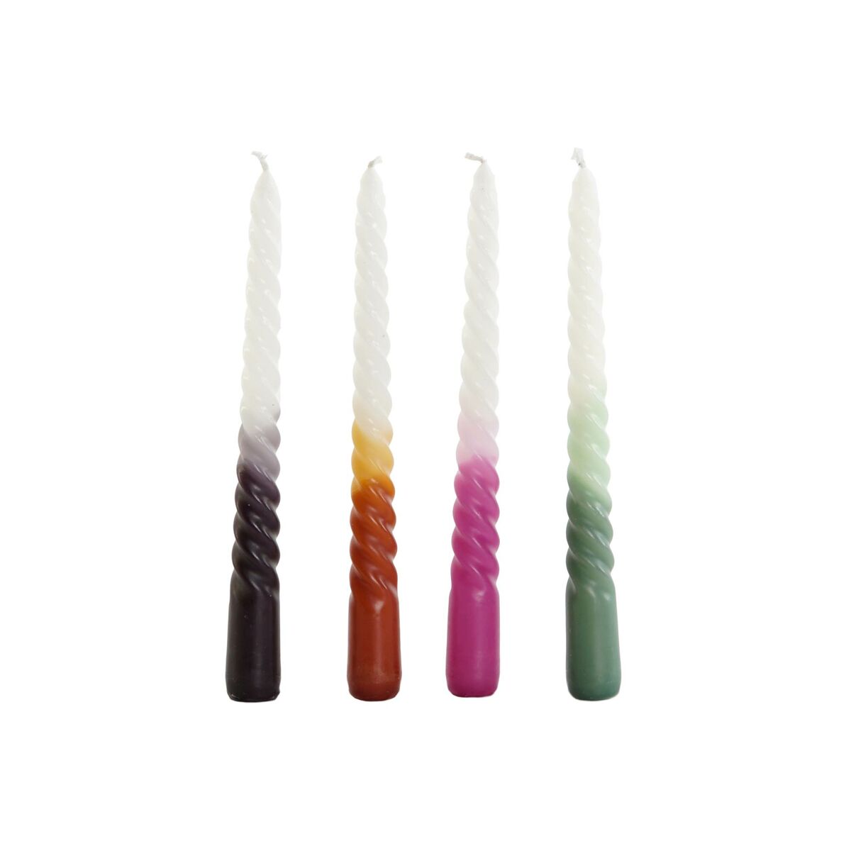 Candles DKD Home Decor Bicoloured 2 x 2 x 25 cm 2 x 2 x 20 cm (4 Pieces) (4 Units)