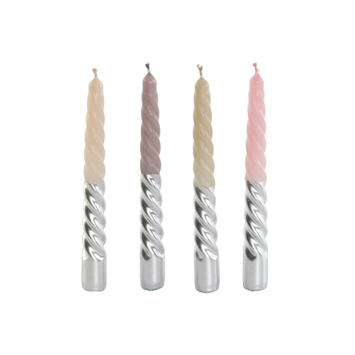 Candles DKD Home Decor Bicoloured 2 x 2 x 18,5 cm (4 Pieces) (4 Units)