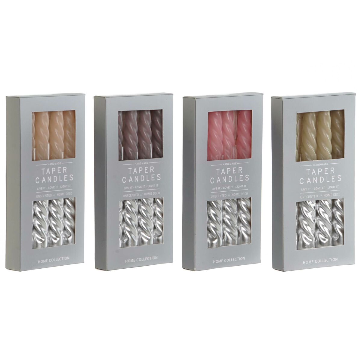 Candles DKD Home Decor Bicoloured 2 x 2 x 18,5 cm (4 Pieces) (4 Units)