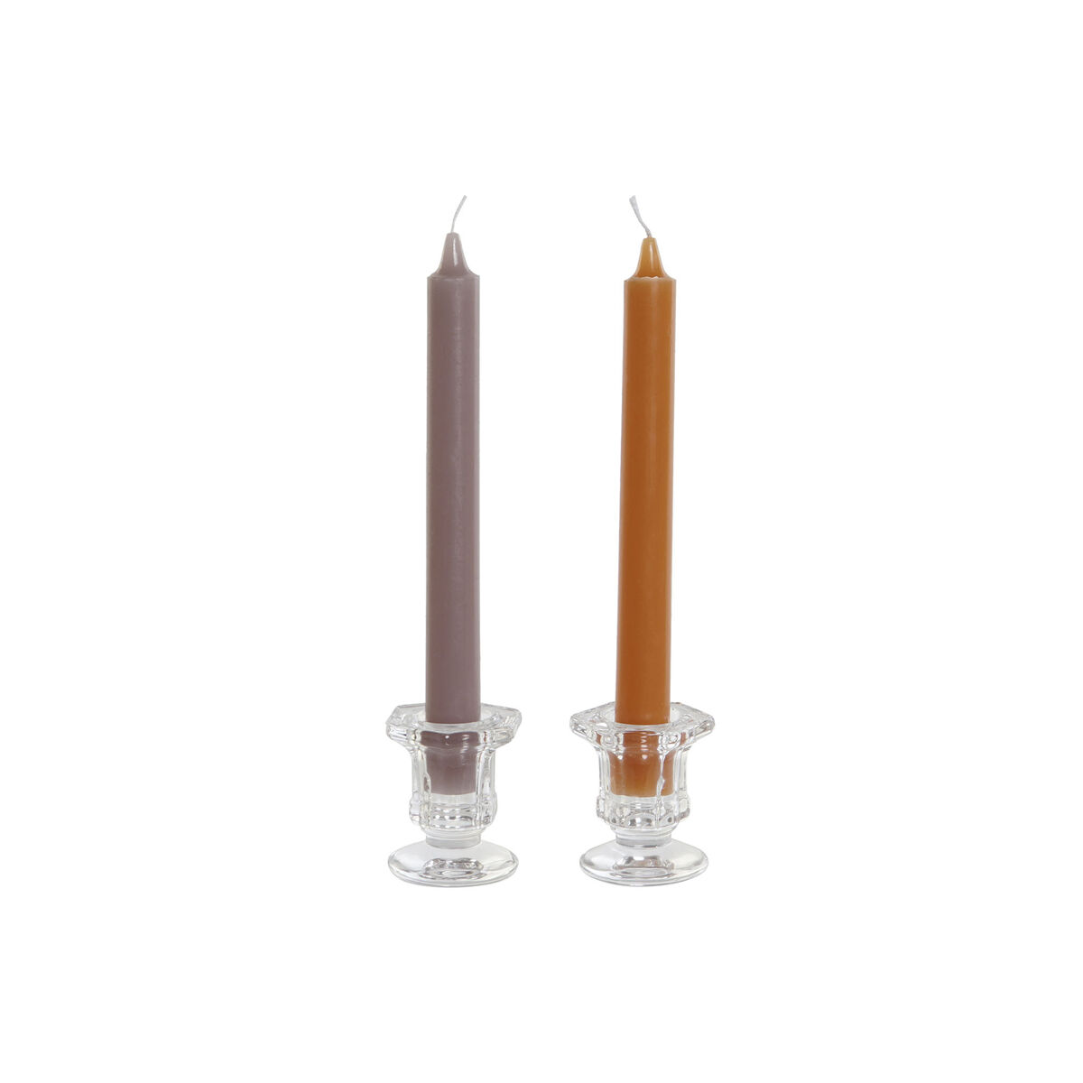 Candles DKD Home Decor Grey Orange Christmas 2 x 2 x 20 cm (4 Pieces) (2 Units)