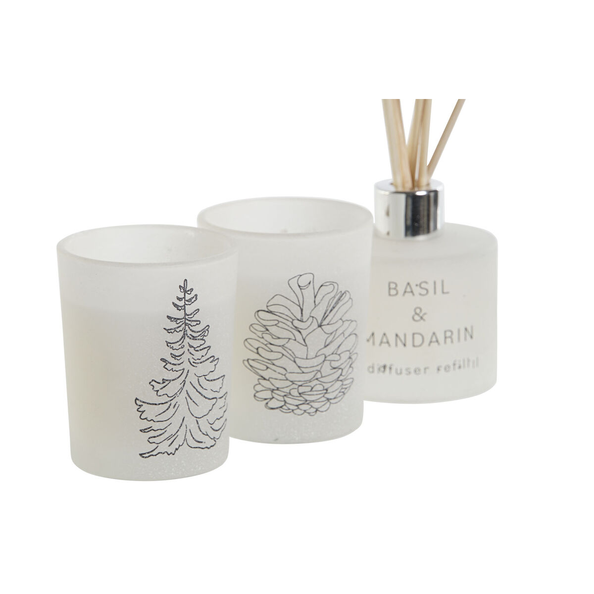 Candles DKD Home Decor White Christmas 5 x 5 x 6 cm