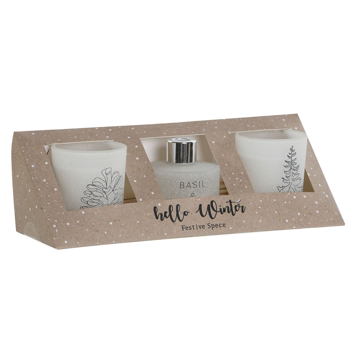 Candles DKD Home Decor White Christmas 5 x 5 x 6 cm
