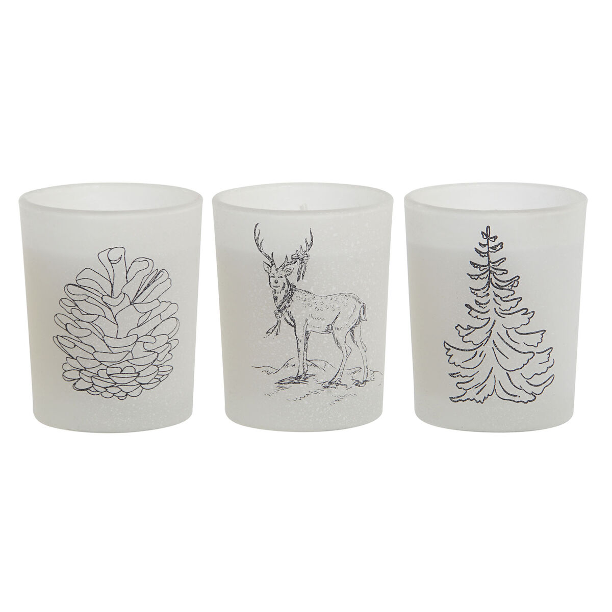 Candle DKD Home Decor White Christmas 5 x 5 x 6 cm (3 Units)