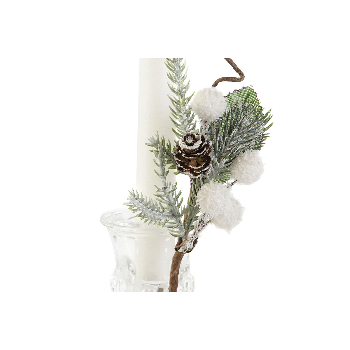 Candle Set DKD Home Decor White Christmas 21 x 10 x 5 cm 2 x 2 x 20 cm (4 Pieces)