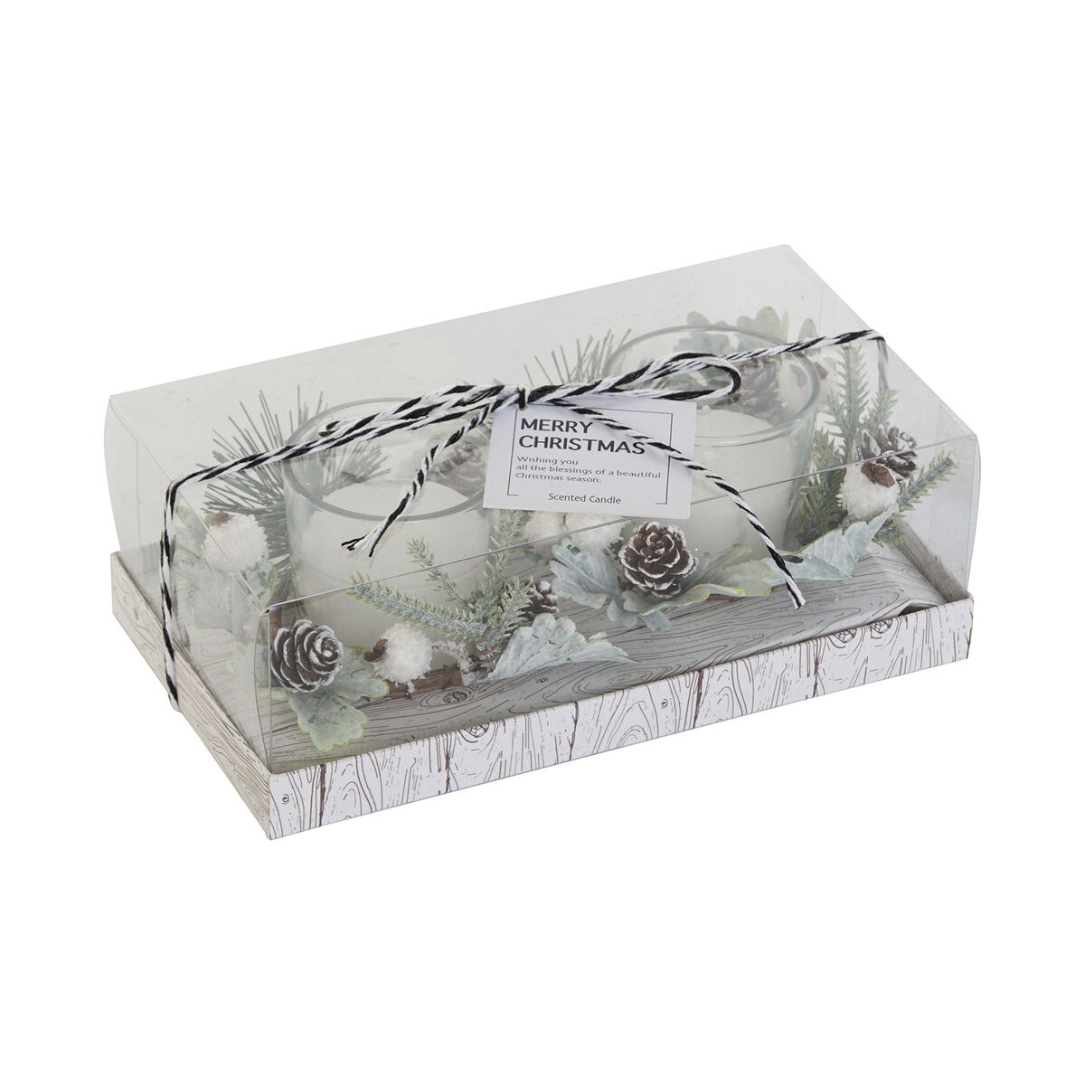 Candle Set DKD Home Decor White Christmas 10 x 10 x 7 cm 19 x 10.5 x 7 cm (2 Units)