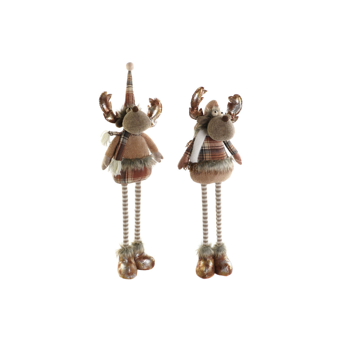 Christmas bauble DKD Home Decor Brown Reindeer 18 x 17 x 48 cm (2 Units)
