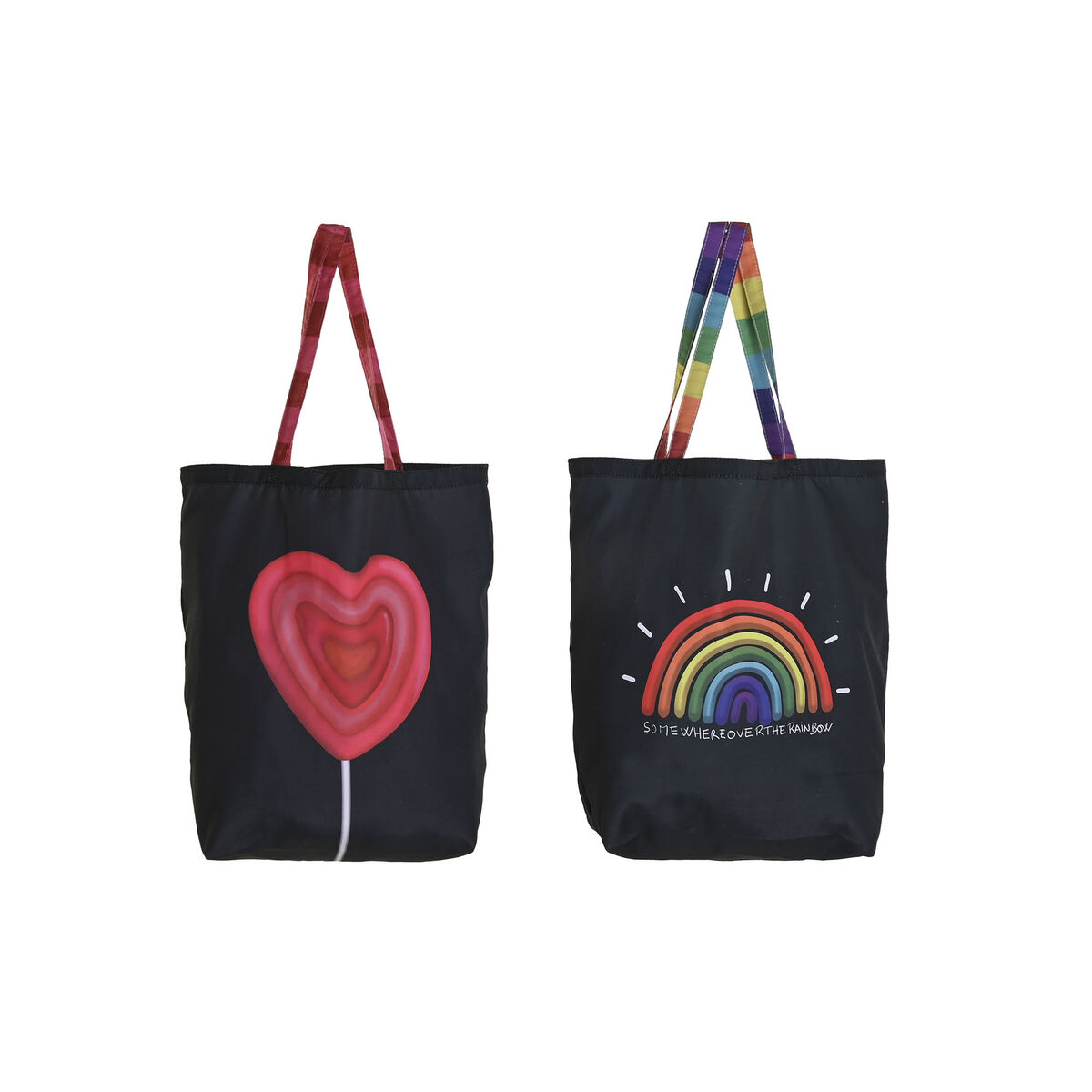 Fabric bag DKD Home Decor Black Polyester Nylon 43 x 15 x 40 cm (2 Units) Fabric bag DKD Home Decor Black Polyester Nylon 43 x 15 x 40 cm (2 Units)