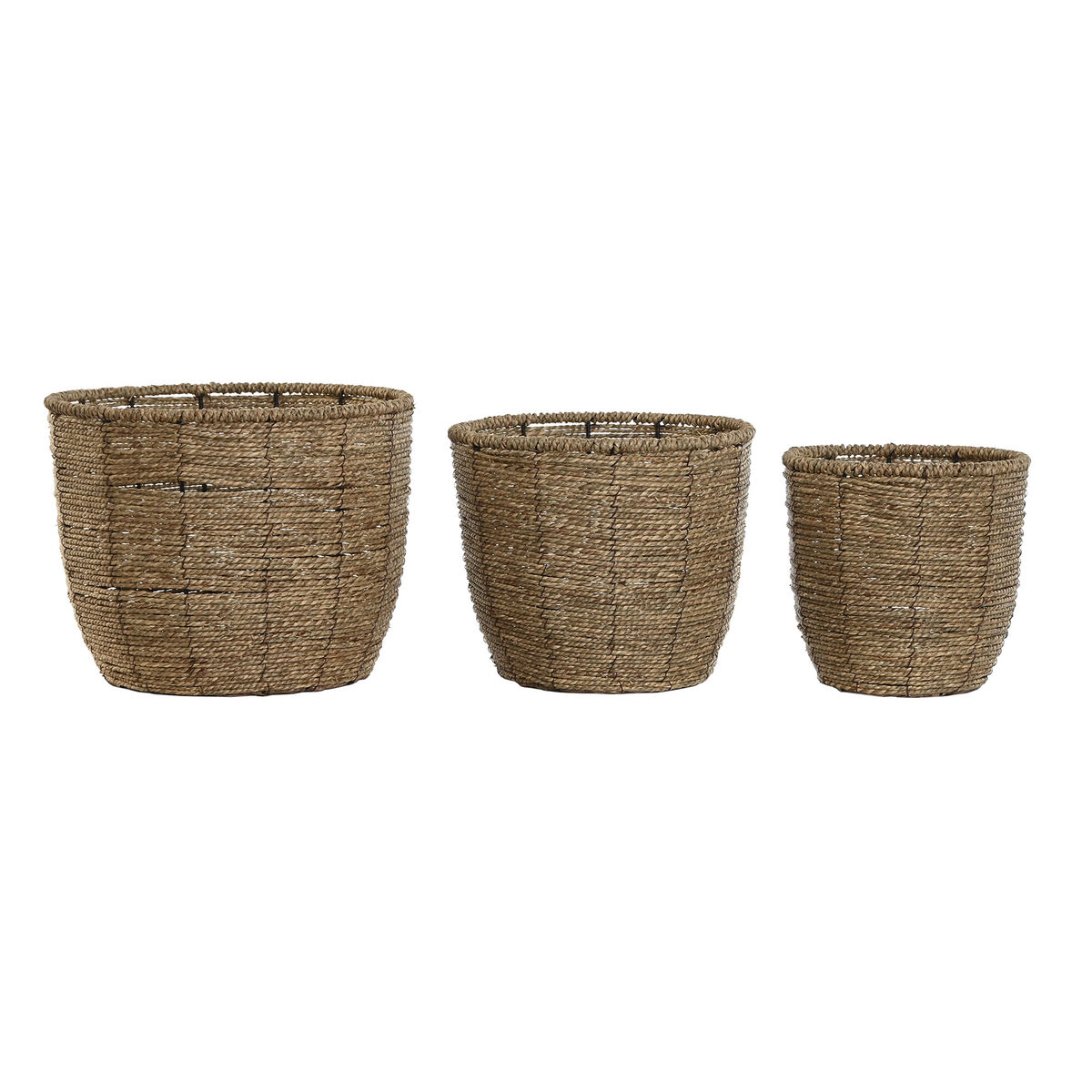 Set of Planters Home ESPRIT Brown Fibre Tropical 31 x 31 x 24 cm Set of Planters Home ESPRIT Brown Fibre Tropical 31 x 31 x 24 cm