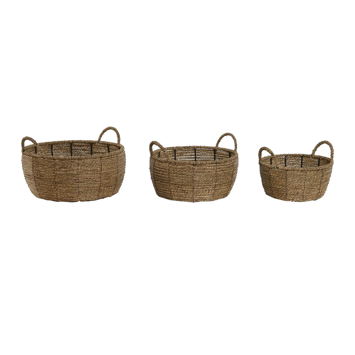 Set of Planters Home ESPRIT Brown Metal Fibre Tropical 34 x 33 x 15 cm Set of Planters Home ESPRIT Brown Metal Fibre Tropical 34 x 33 x 15 cm