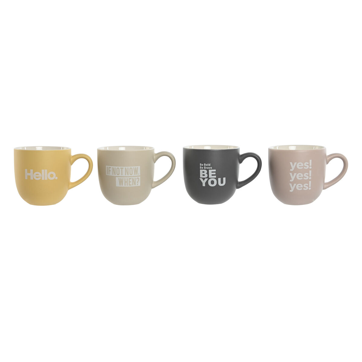 4 Piece Mug Set Home ESPRIT Yellow Beige Grey Pink Porcelain 410 ml 13 x 9 x 9,4 cm 4 Piece Mug Set Home ESPRIT Yellow Beige Grey Pink Porcelain 410 ml 13 x 9 x 9,4 cm