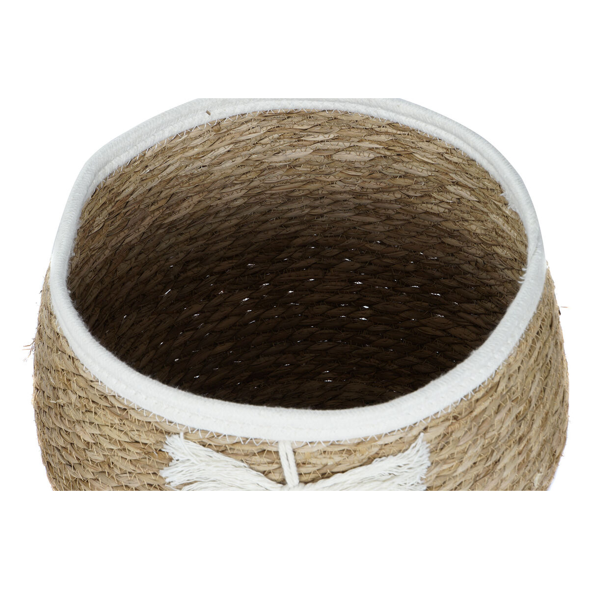 Decorative basket Home ESPRIT Cream Natural Natural Fibre Boho (3 Pieces)
