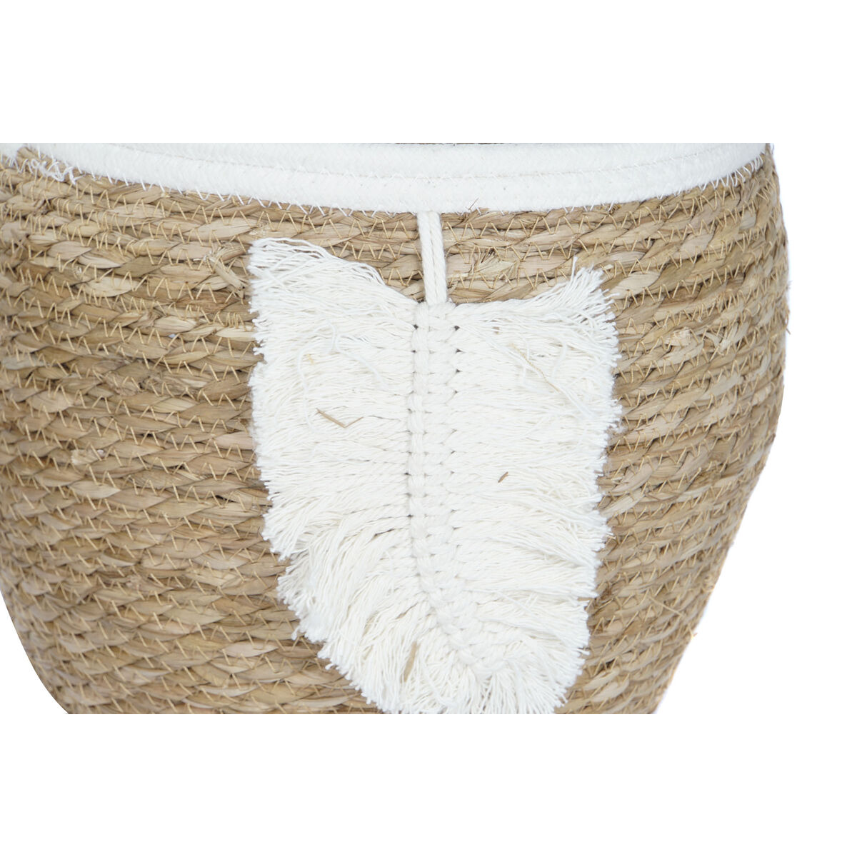 Decorative basket Home ESPRIT Cream Natural Natural Fibre Boho (3 Pieces)