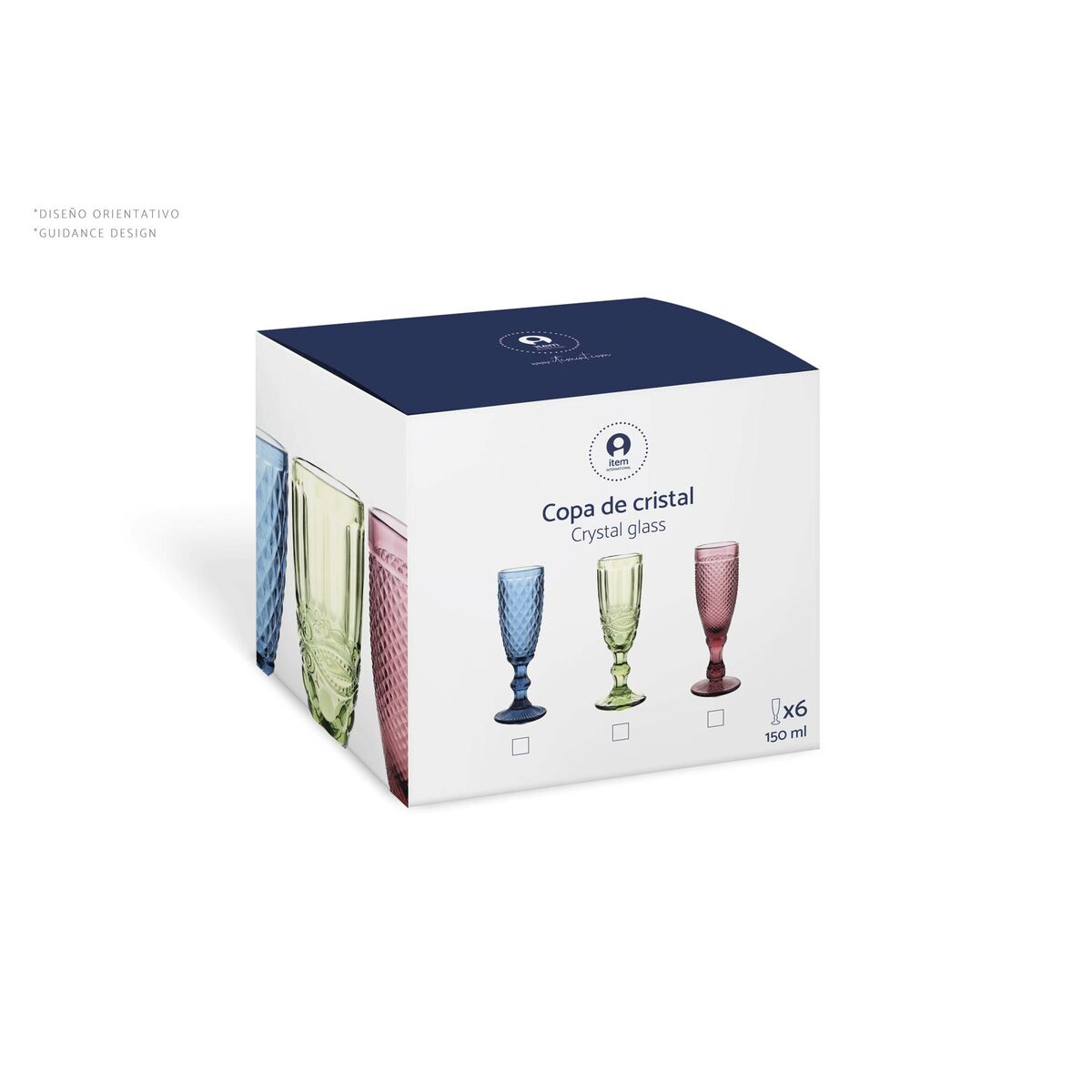 Set of cups Home ESPRIT Grey Crystal 325 ml (6 Units)