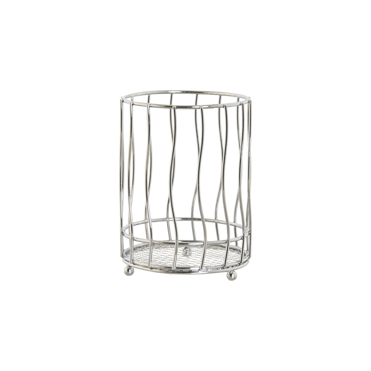 Cutlery basket Home ESPRIT Silver Metal 11.5 x 11.5 x 15.5 cm