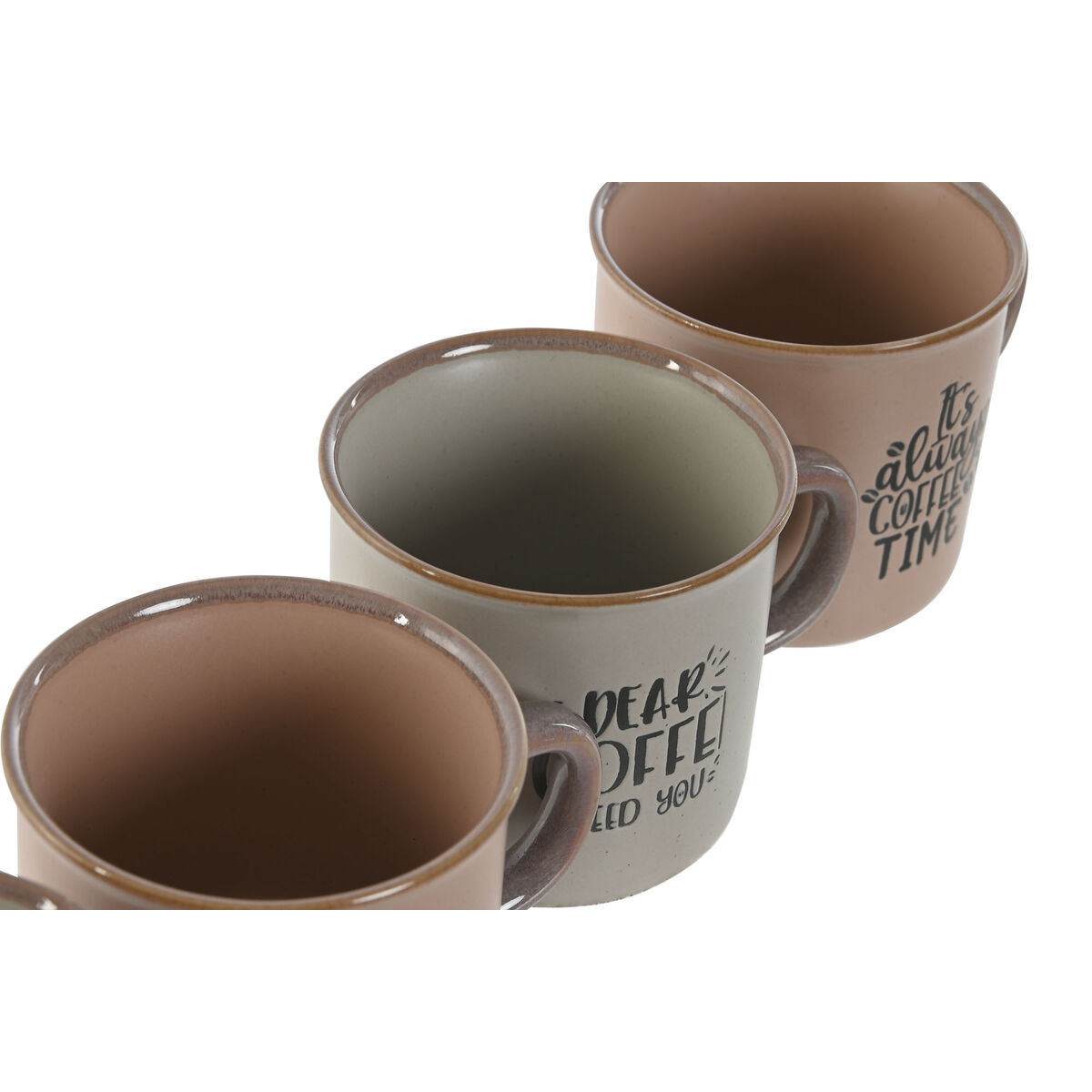 Piece Coffee Cup Set Home ESPRIT Blue Pink Stoneware 180 ml