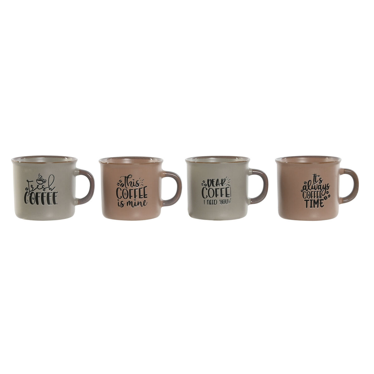 Piece Coffee Cup Set Home ESPRIT Blue Pink Stoneware 180 ml