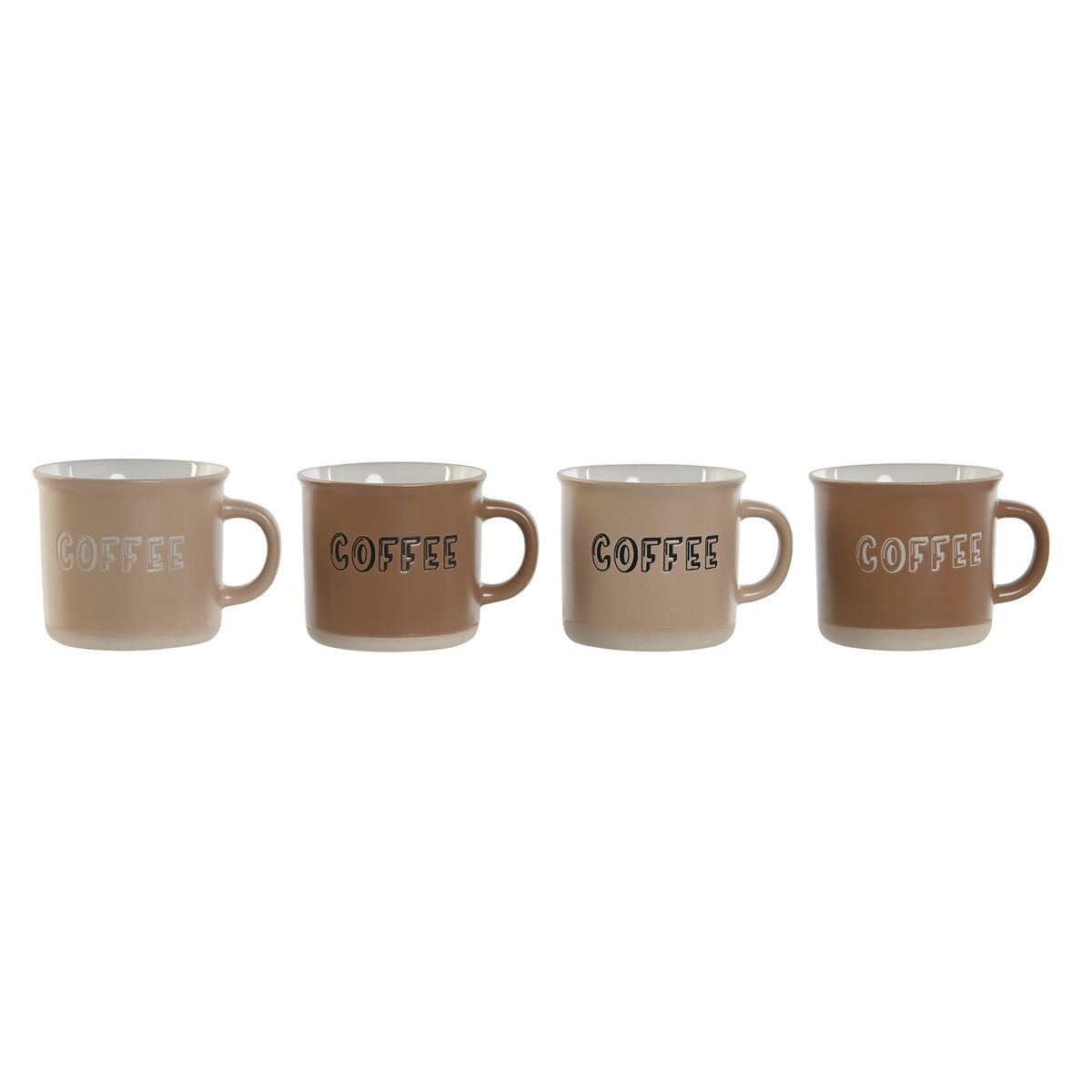 Piece Coffee Cup Set Home ESPRIT Brown Stoneware 180 ml Piece Coffee Cup Set Home ESPRIT Brown Stoneware 180 ml