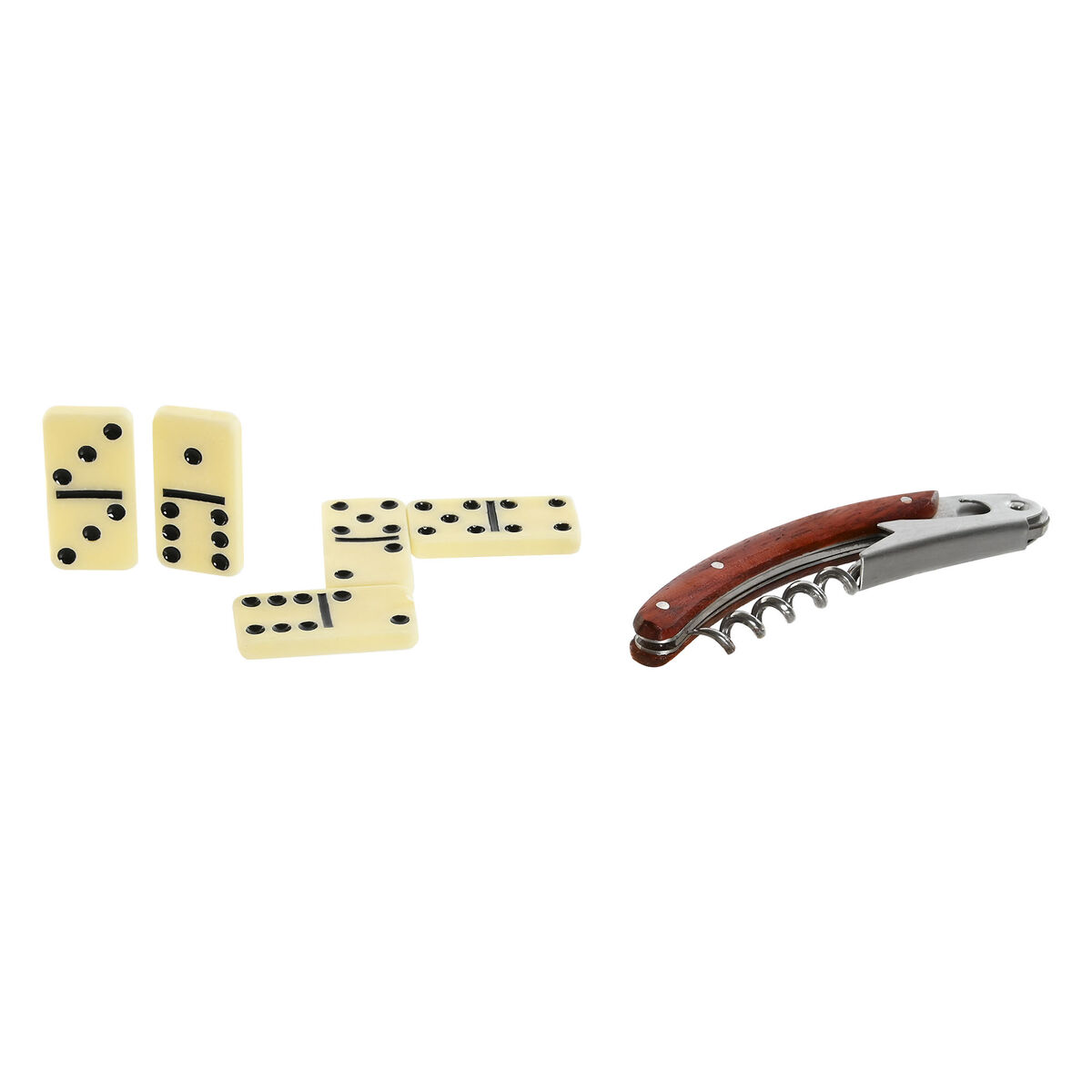 Set of Wine Accessories Home ESPRIT Brown MDF Wood 36 x 11 x 12 cm