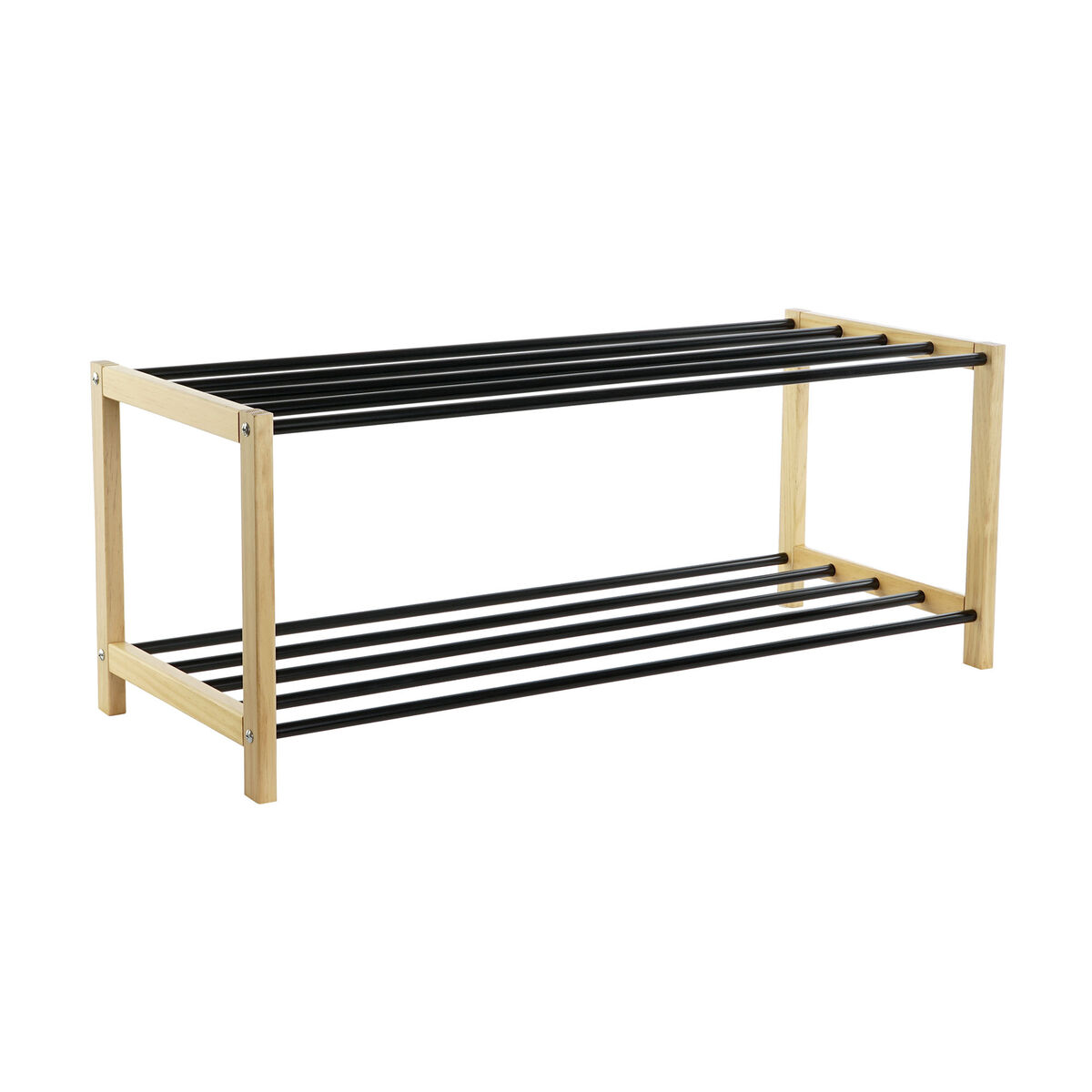 Shoe Rack Home ESPRIT Black Natural 80 x 31 x 32 cm Shoe Rack Home ESPRIT Black Natural 80 x 31 x 32 cm