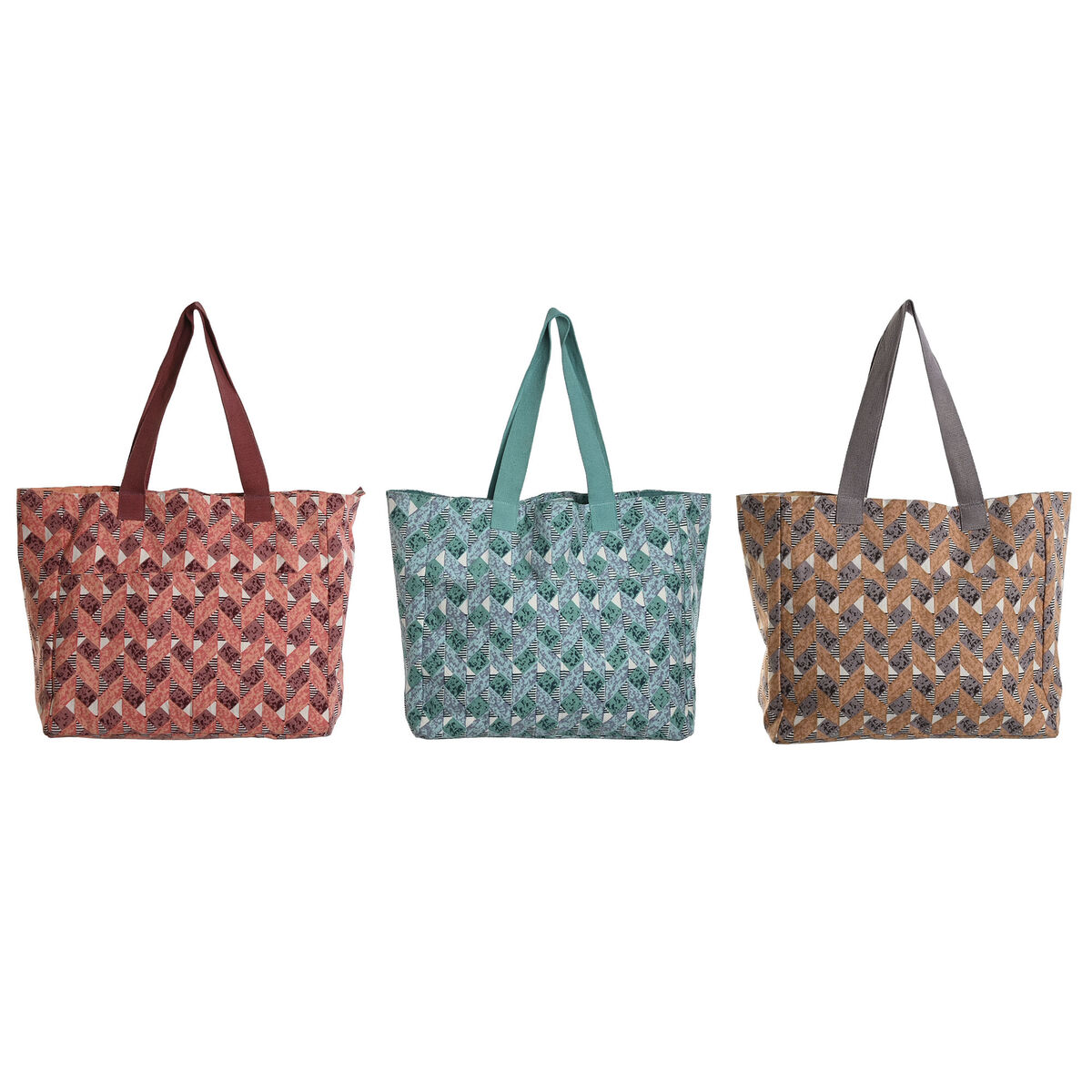 Women’s Handbag Home ESPRIT Brown Turquoise Coral 55 x 14 x 35 cm (3 Units)
