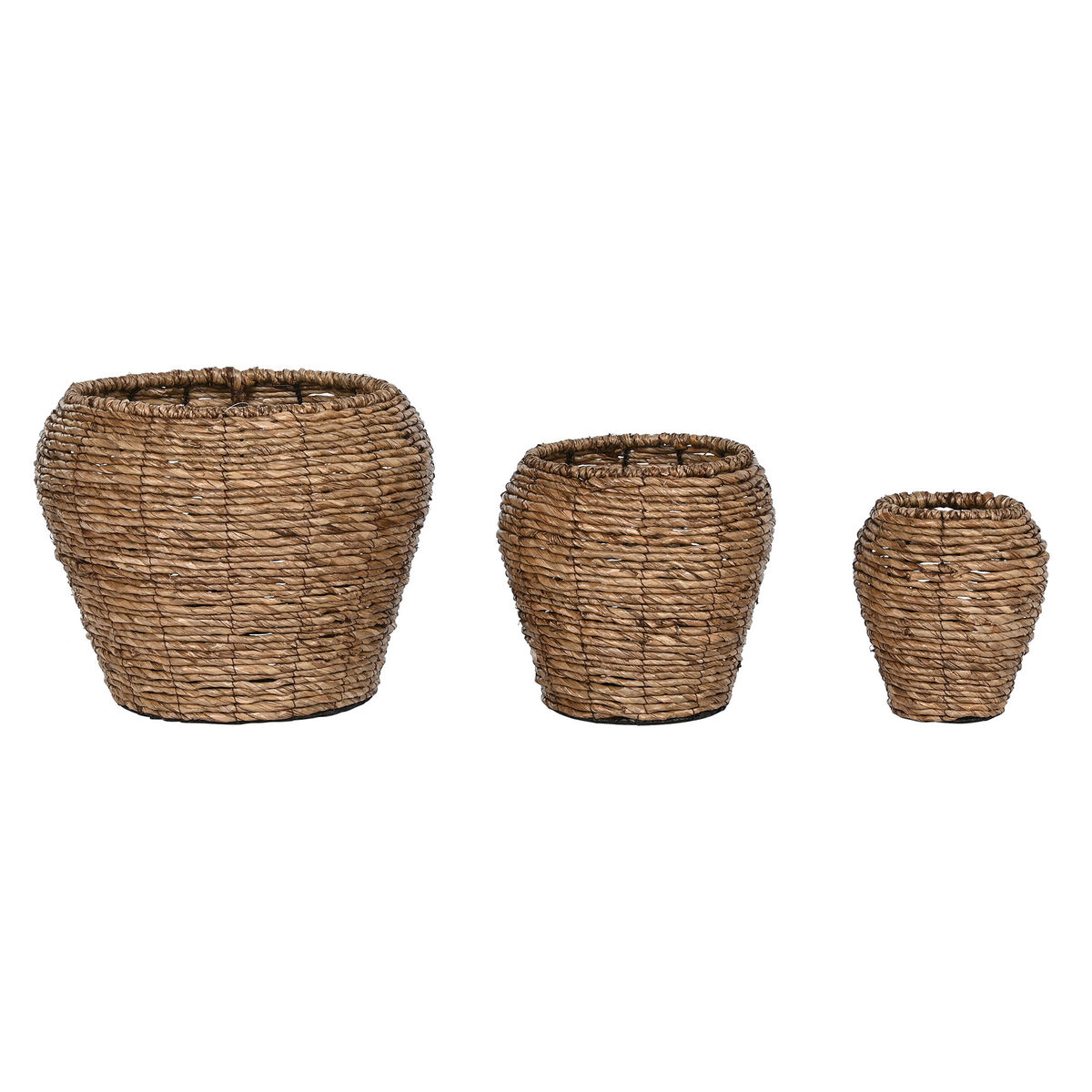 Set of Planters Home ESPRIT Brown Metal Fibre 41 x 41 x 32 cm Set of Planters Home ESPRIT Brown Metal Fibre 41 x 41 x 32 cm