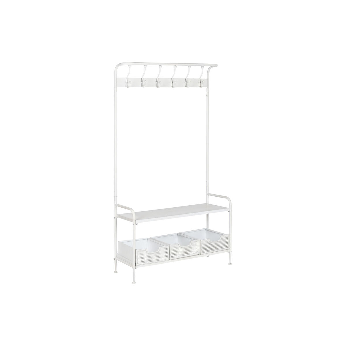 Coat rack with shelf Home ESPRIT White Metal Loft 110 x 36 x 186 cm Coat rack with shelf Home ESPRIT White Metal Loft 110 x 36 x 186 cm