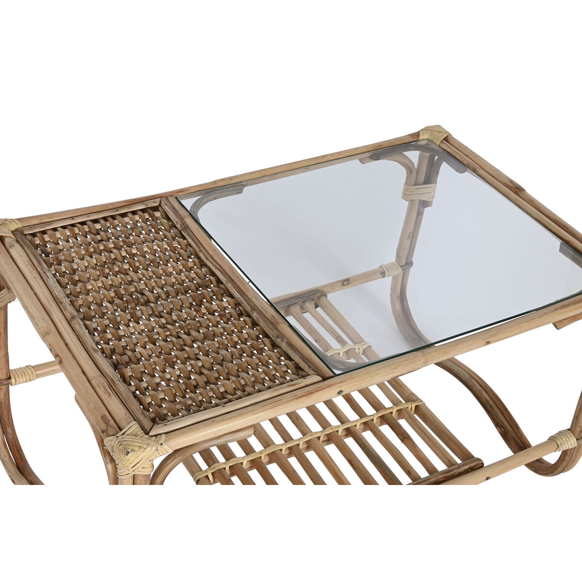Centre Table Home ESPRIT Natural Bamboo Rattan 76 x 46 x 40 cm
