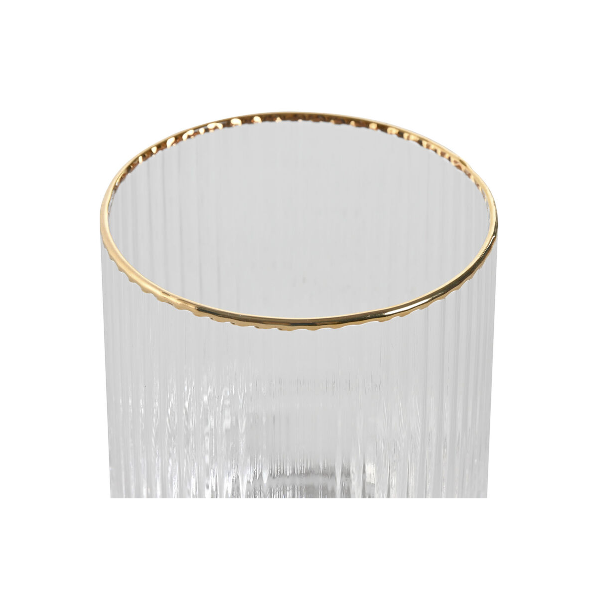 Set of glasses Home ESPRIT Transparent Golden Crystal 320 ml (6 Units)