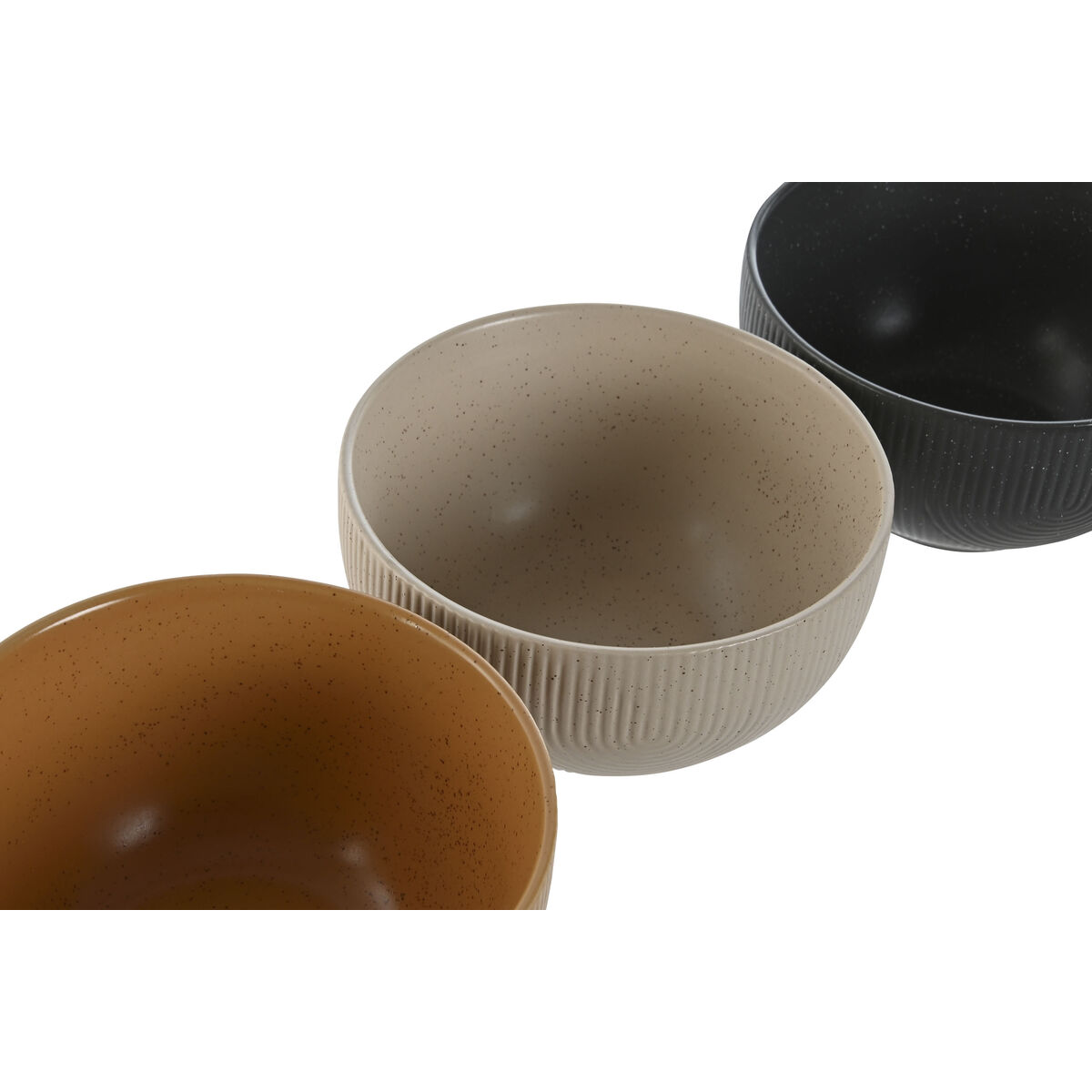 Bowl Home ESPRIT Beige Grey Mustard Terracotta Stoneware Scandi 480 ml 14 x 14 x 7,5 cm (4 Units)