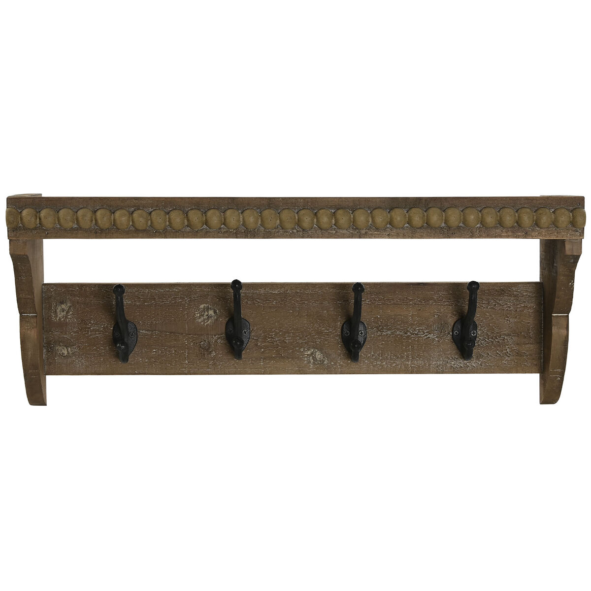 Wall mounted coat hanger Home ESPRIT Brown Black Wood Metal 67 x 17 x 27 cm