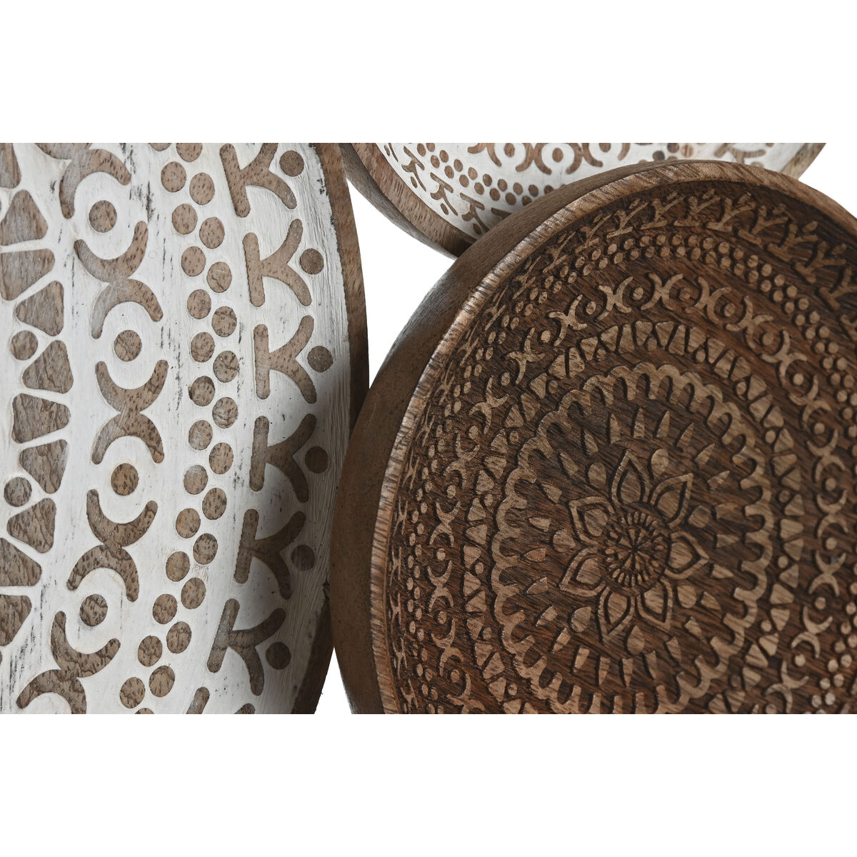 Wall Decoration Home ESPRIT White Dark brown Mandala Arab Aged finish 74 x 5 x 76 cm