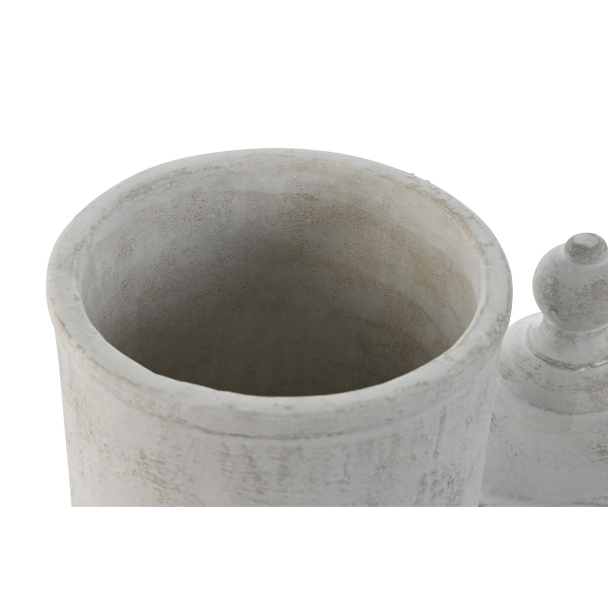 Vase Home ESPRIT Grey Cement Oriental 15 x 15 x 25 cm