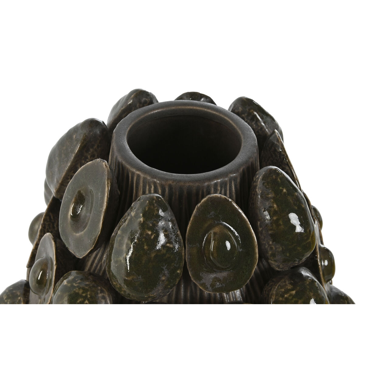 Vase Home ESPRIT Green Ceramic Stoneware Avocado Tropical 25 x 25 x 30 cm