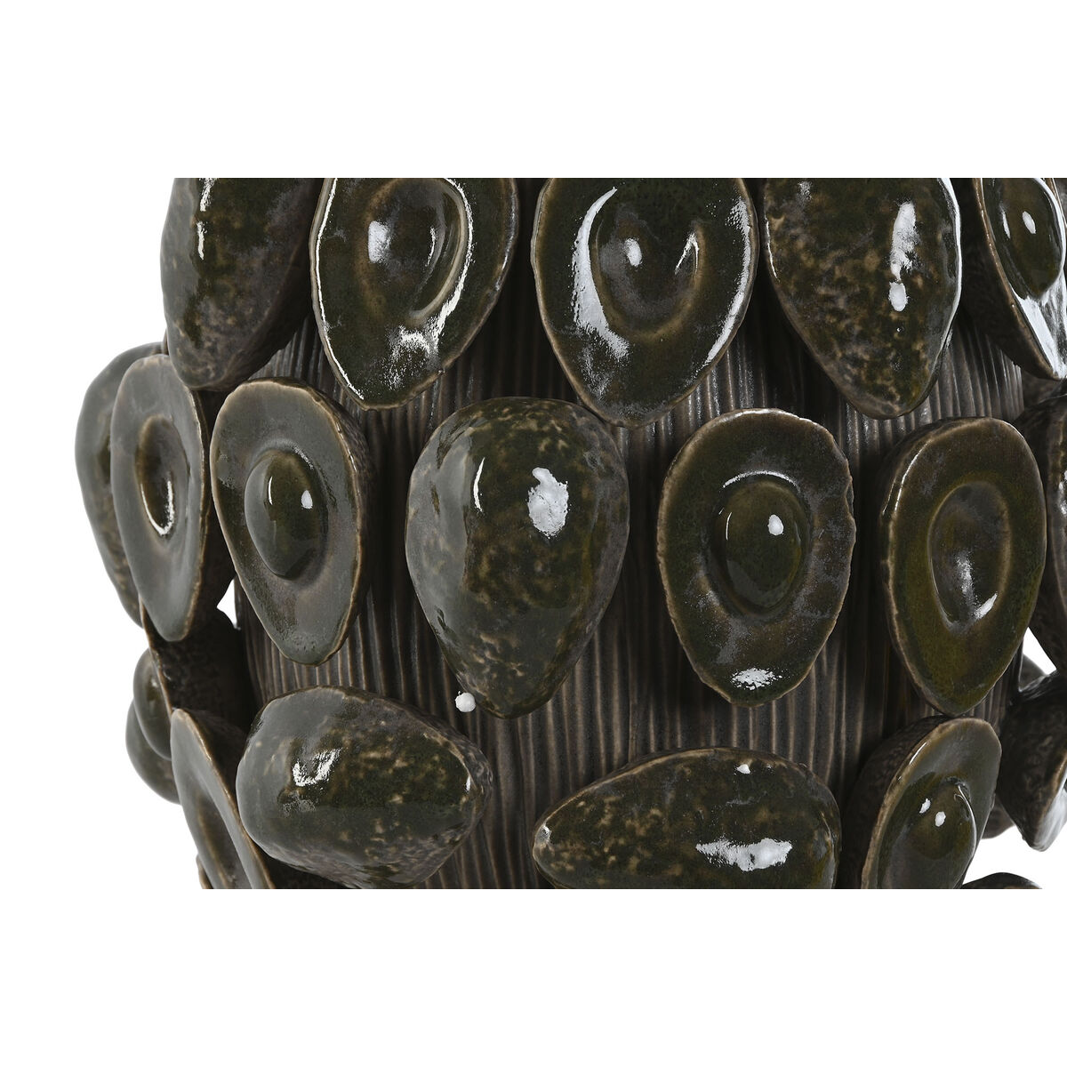 Vase Home ESPRIT Green Ceramic Stoneware Avocado Tropical 25 x 25 x 30 cm