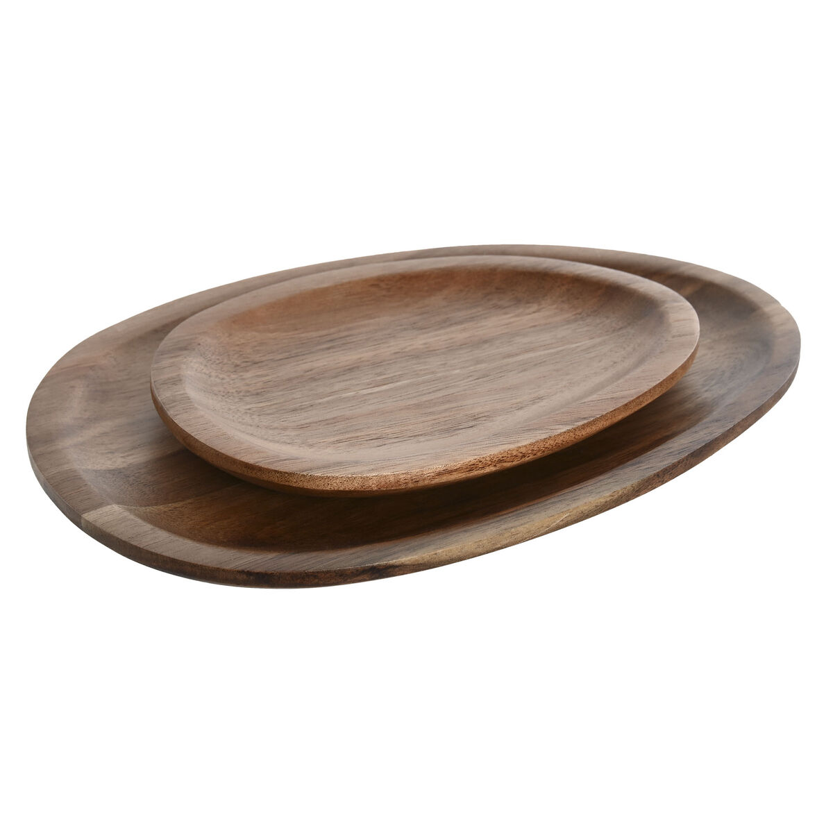 Plate set Home ESPRIT Natural Acacia 26 x 18 x 1,6 cm