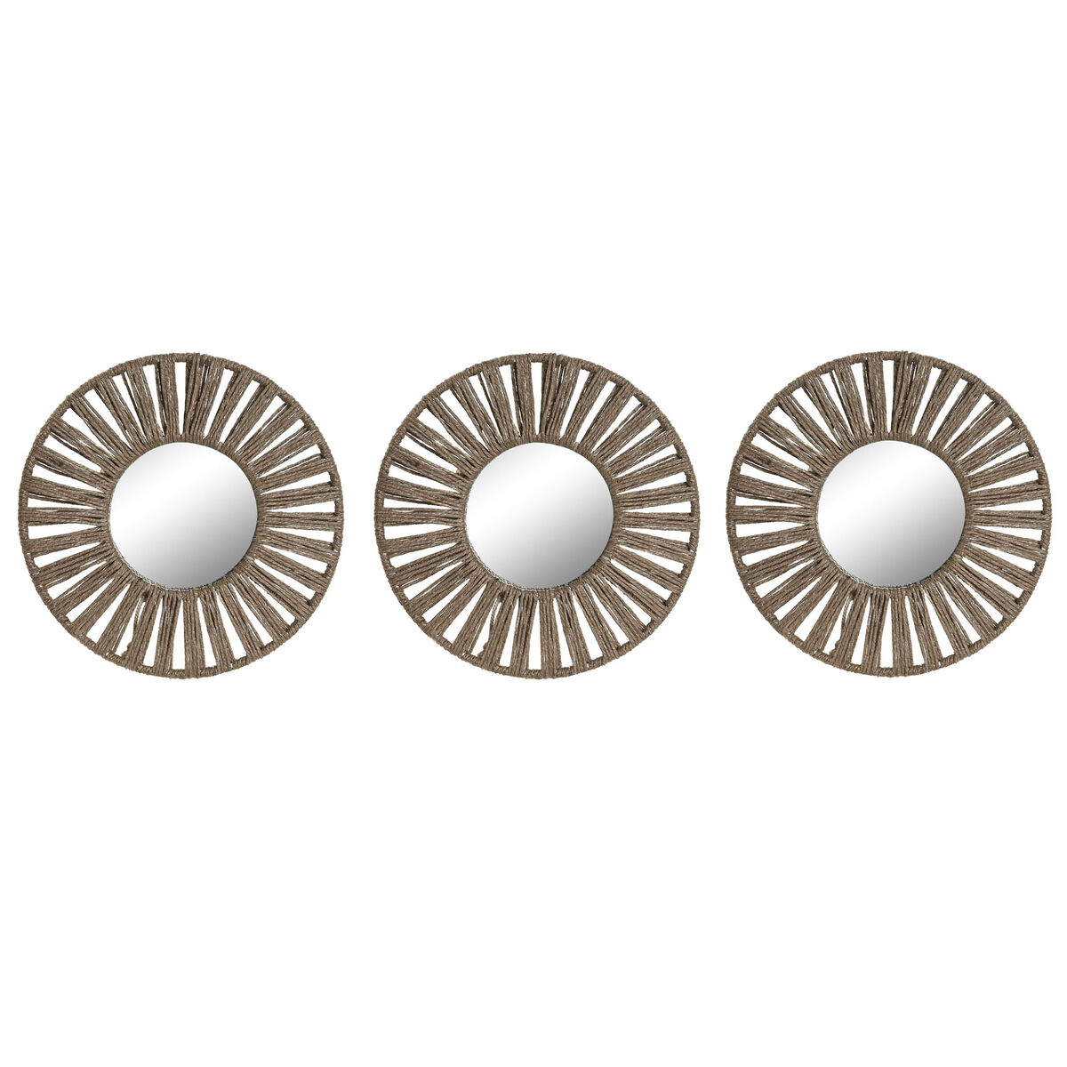 Mirror Set Home ESPRIT Natural Tropical 20 x 1 x 20 cm (3 Pieces) Mirror Set Home ESPRIT Natural Tropical 20 x 1 x 20 cm (3 Pieces)